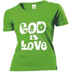 Tricou  femei verde deschis God is Love